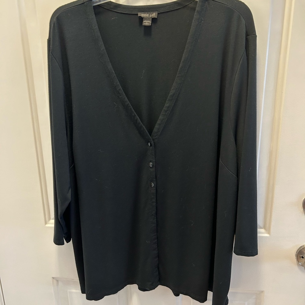J.Jill Wearever 3-Button Cardigan 3X V-Neck 3/4 Sleeves